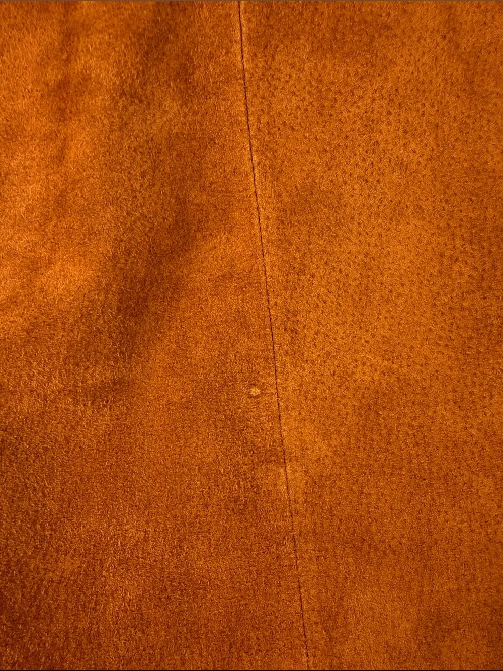 Vintage 100% Suede Leather Rust Brown Skirt Stretch Waist Size 16 Rodeo Cowgirl
